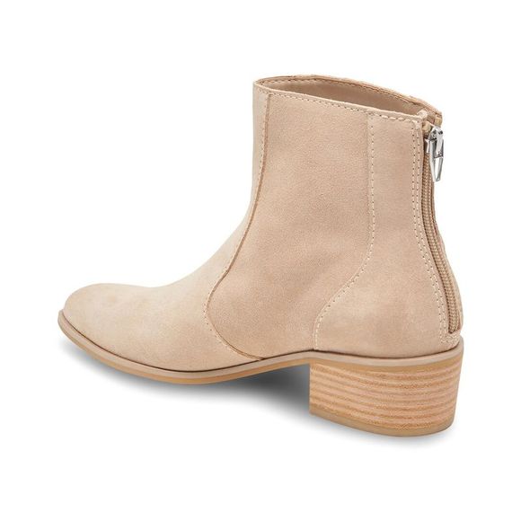 Women's Suede Ankle Boot in Light Beige - Picture 2 of 4